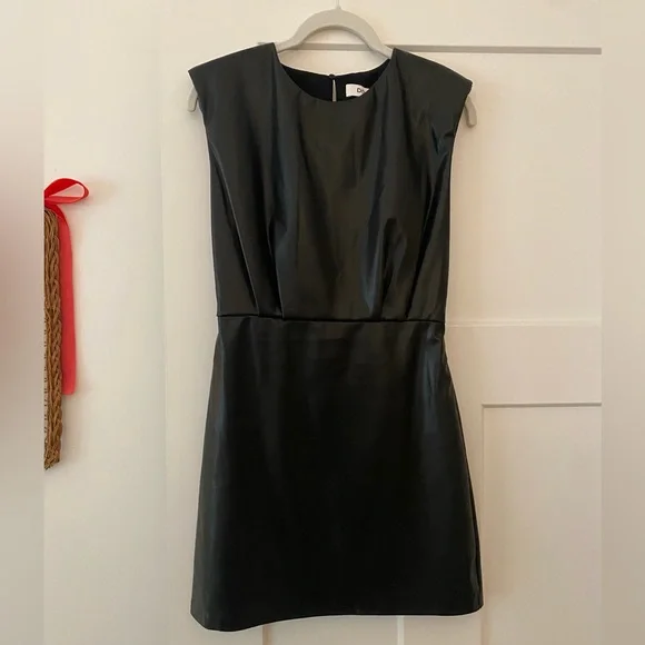 blue dress for baby girl Shoulder Pad Black mini Dress – sis label main image 0